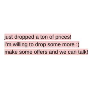 dropped prices